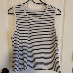 Christian Siriano Black and White Striped Tank Top
